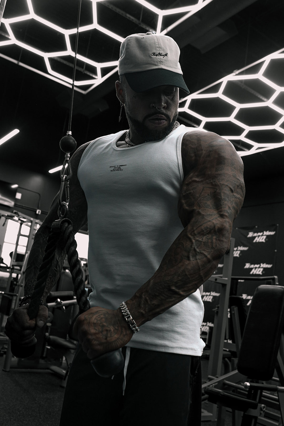 Ribbed Muscle Tank Top - White