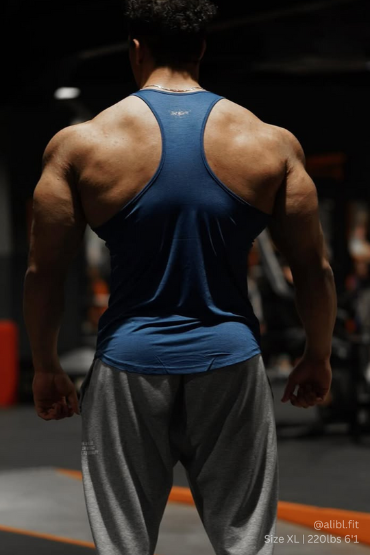Performance Max Bodybuilding Stringer - Denim Blue