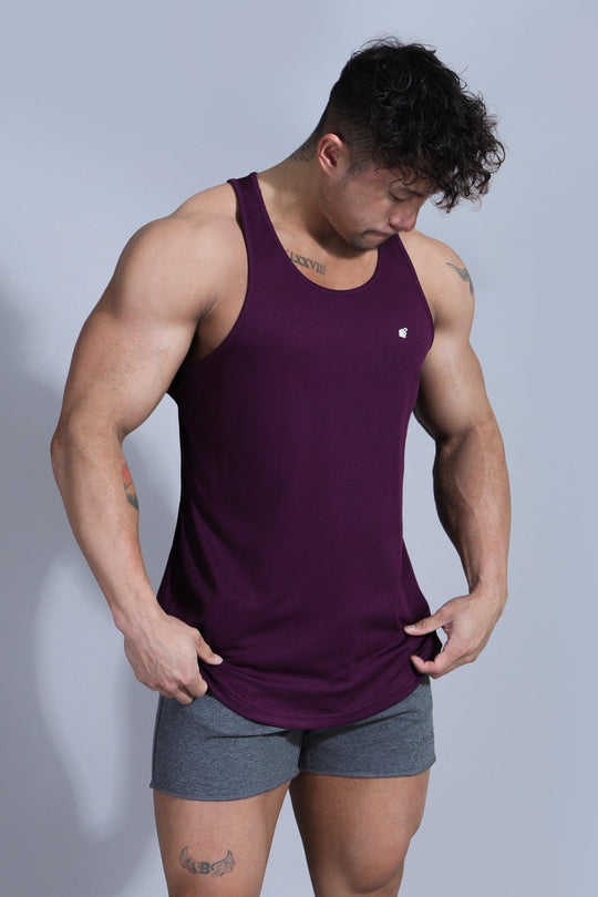 Fast-Dry Bodybuilding Workout Stringer - Dark Purple - Jed North