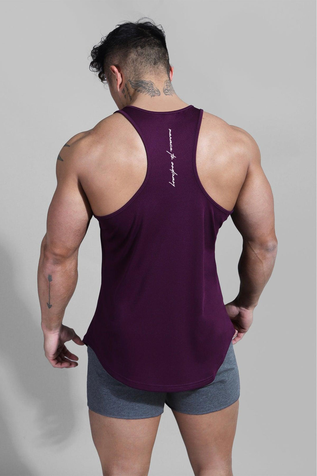 Fast-Dry Bodybuilding Workout Stringer - Dark Purple - Jed North