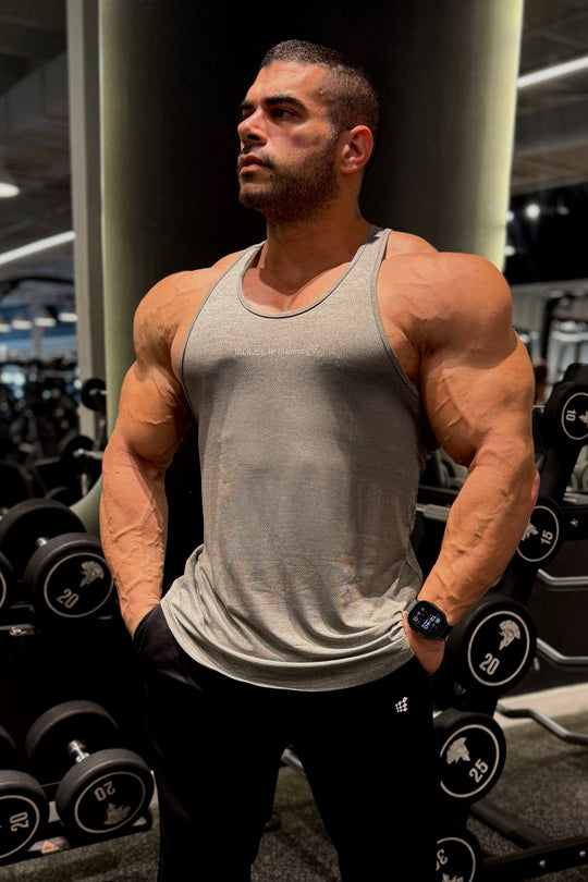 Performance Max Bodybuilding Stringer  - Heather Gray