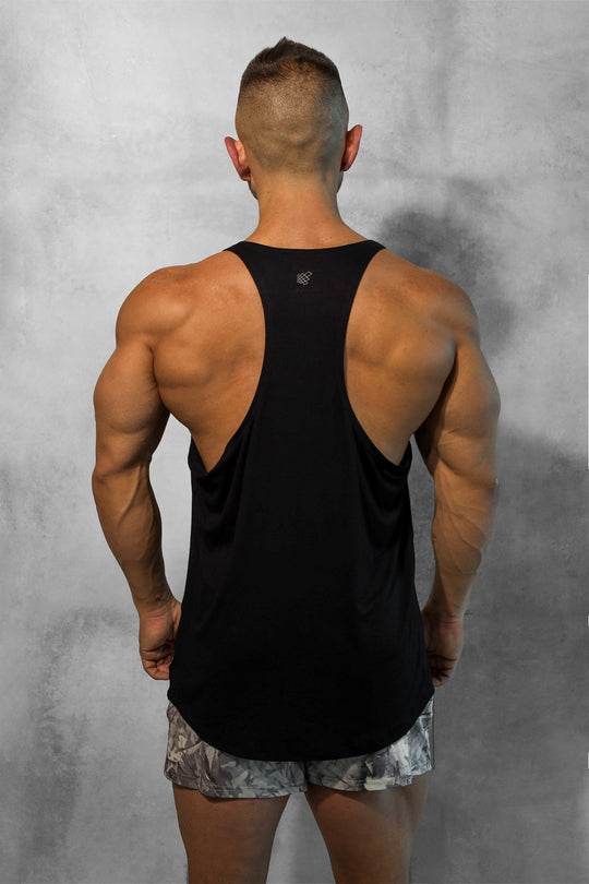 Classic Bodybuilding Racerback Stringer - Black w/ Logo