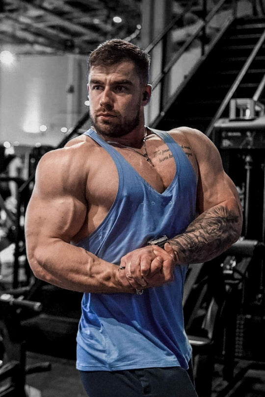Classic Bodybuilding Racerback Stringer - Blue - Jed North