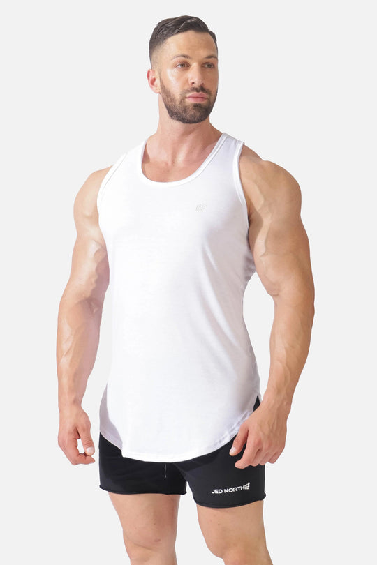 Vital Raw-Hem Tank Top - White