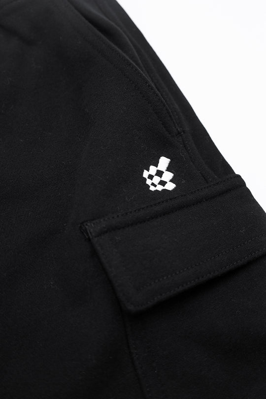 Comfort-Fit Cargo Sweat Shorts - Black