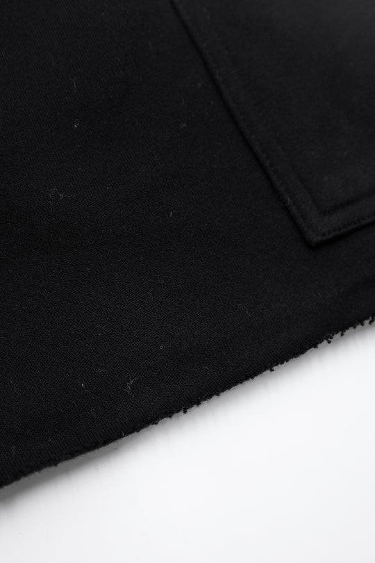 Comfort-Fit Cargo Sweat Shorts - Black