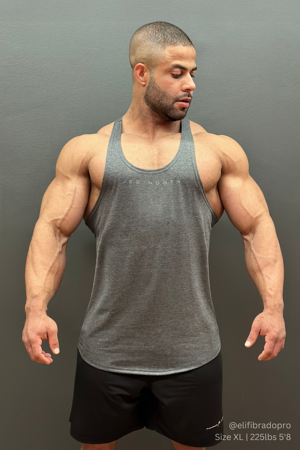 Classic Bodybuilding Racerback Stringer - Heather Gray