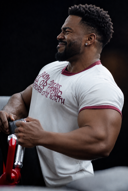 Muscle-Fit Ringer Tee - White w/ Red Trim