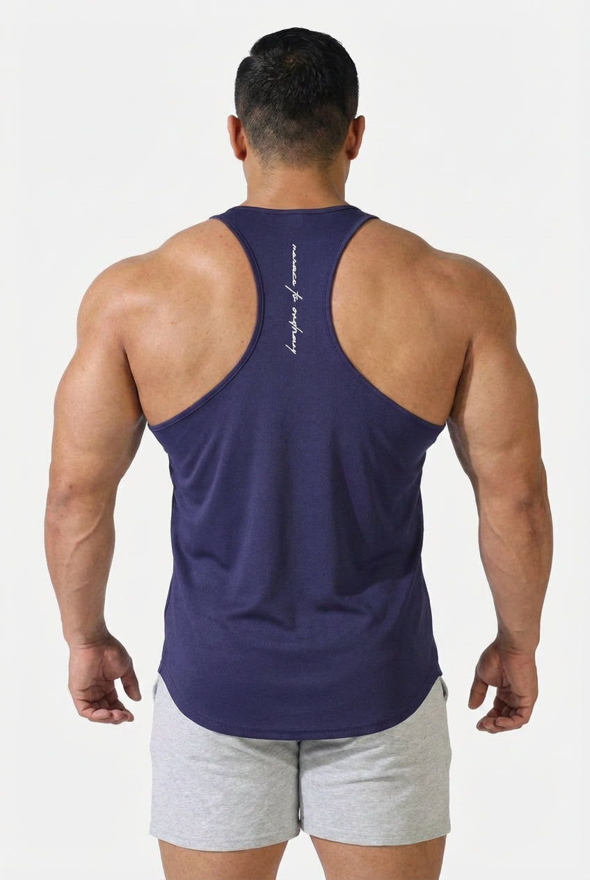 Fast-Dry Bodybuilding Workout Stringer - Midnight Navy