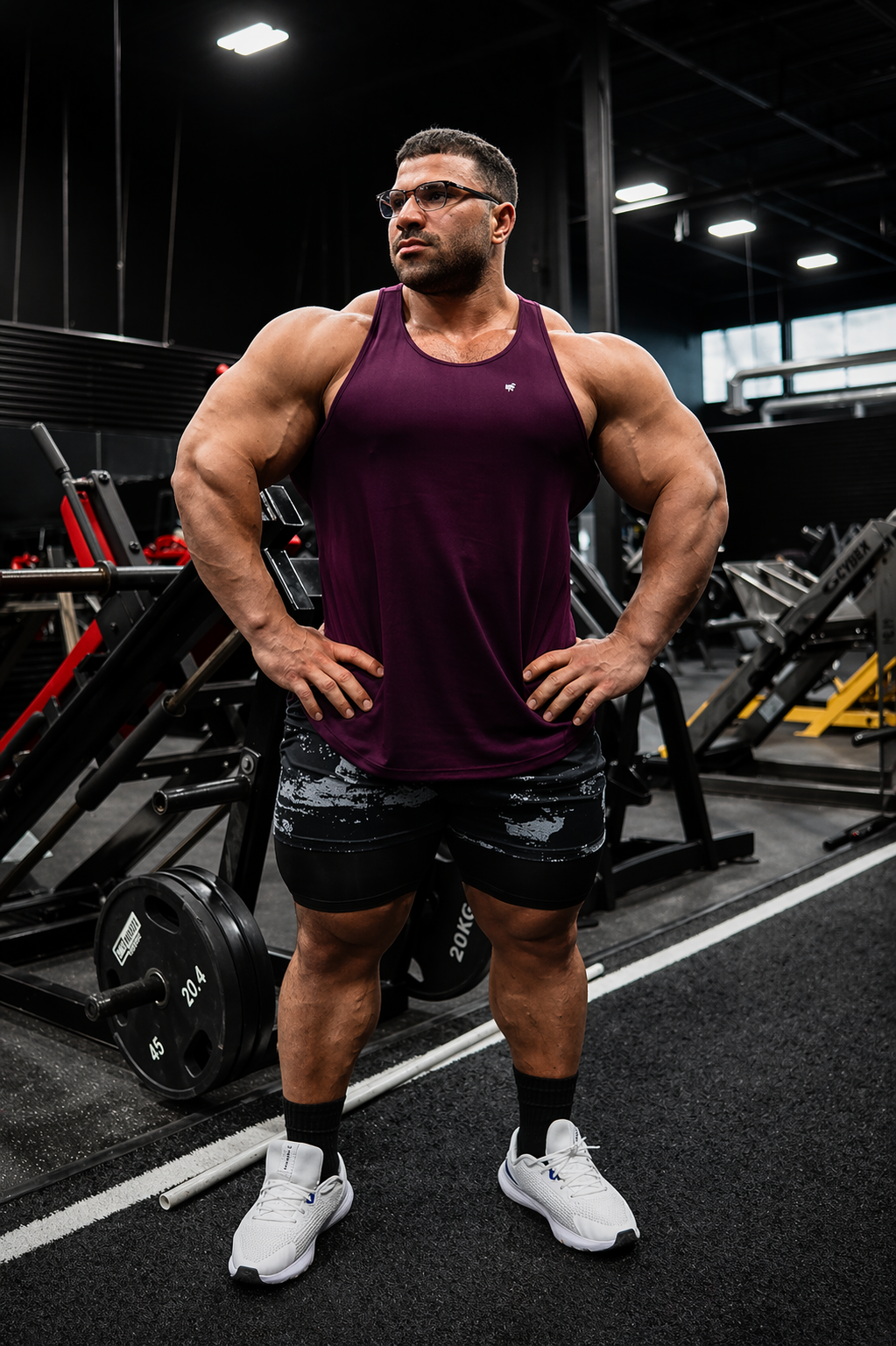 Fast-Dry Bodybuilding Workout Stringer - Dark Purple