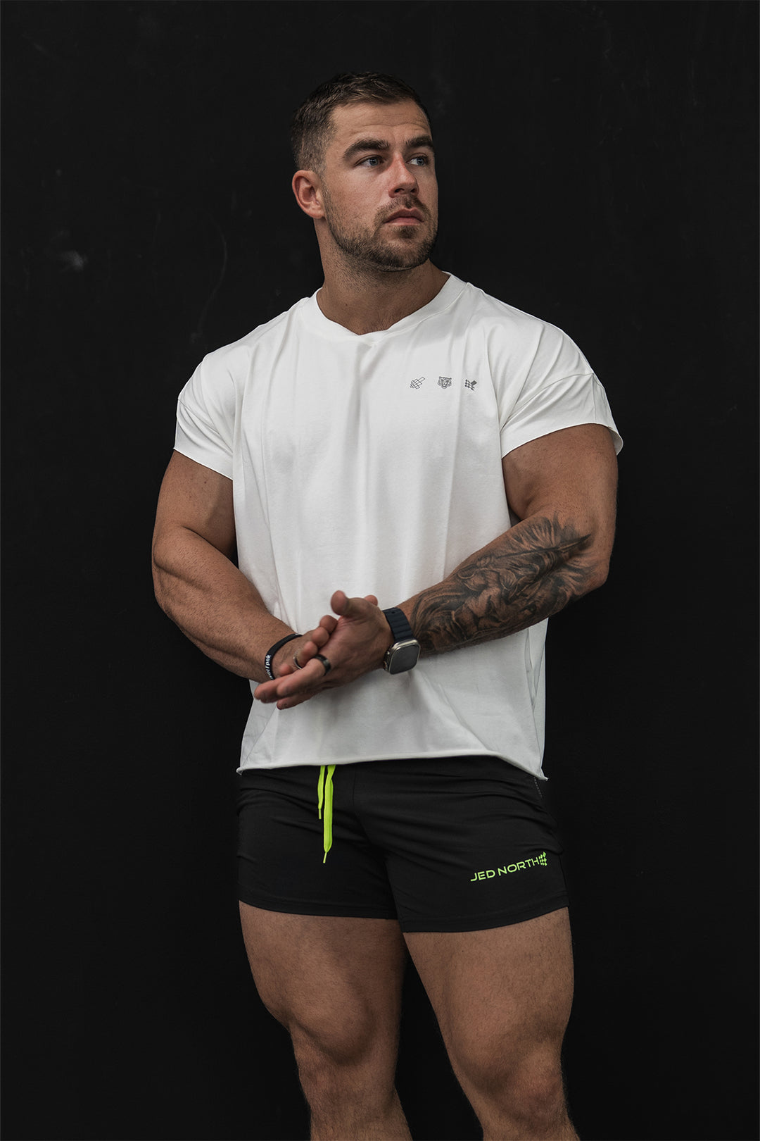 Oversized Raw-Cut Cropped Tee - White