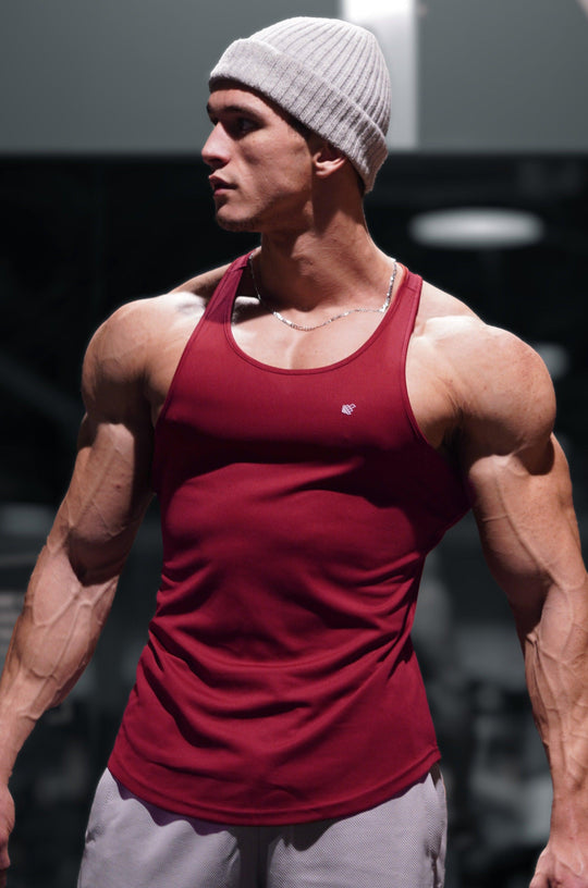 Fast-Dry Bodybuilding Workout Stringer - Maroon