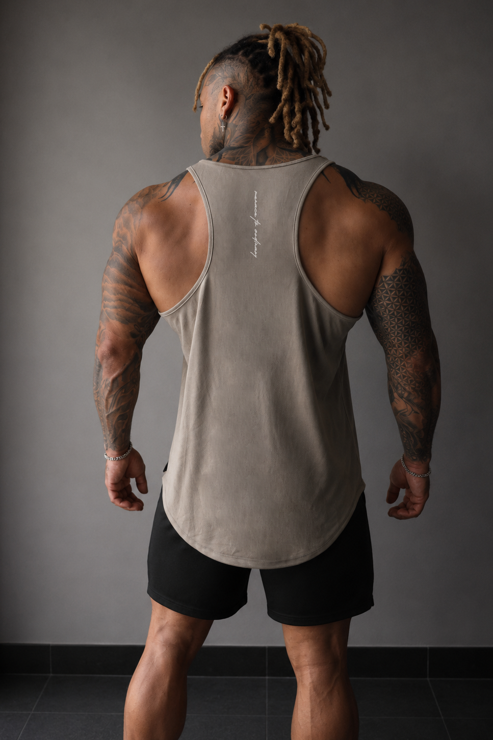 Fast-Dry Bodybuilding Workout Stringer - Dusted Khaki