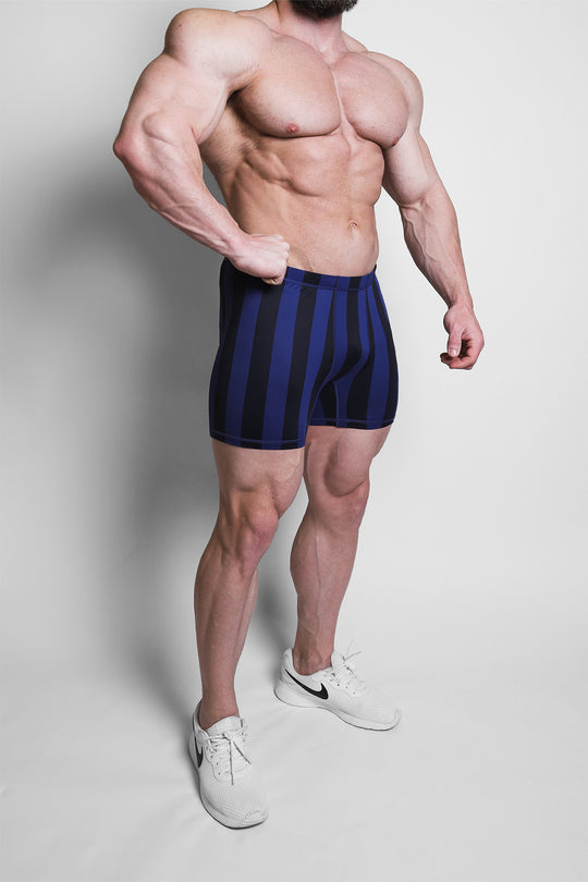 Retro Bodybuilding Shorts - Black & Navy