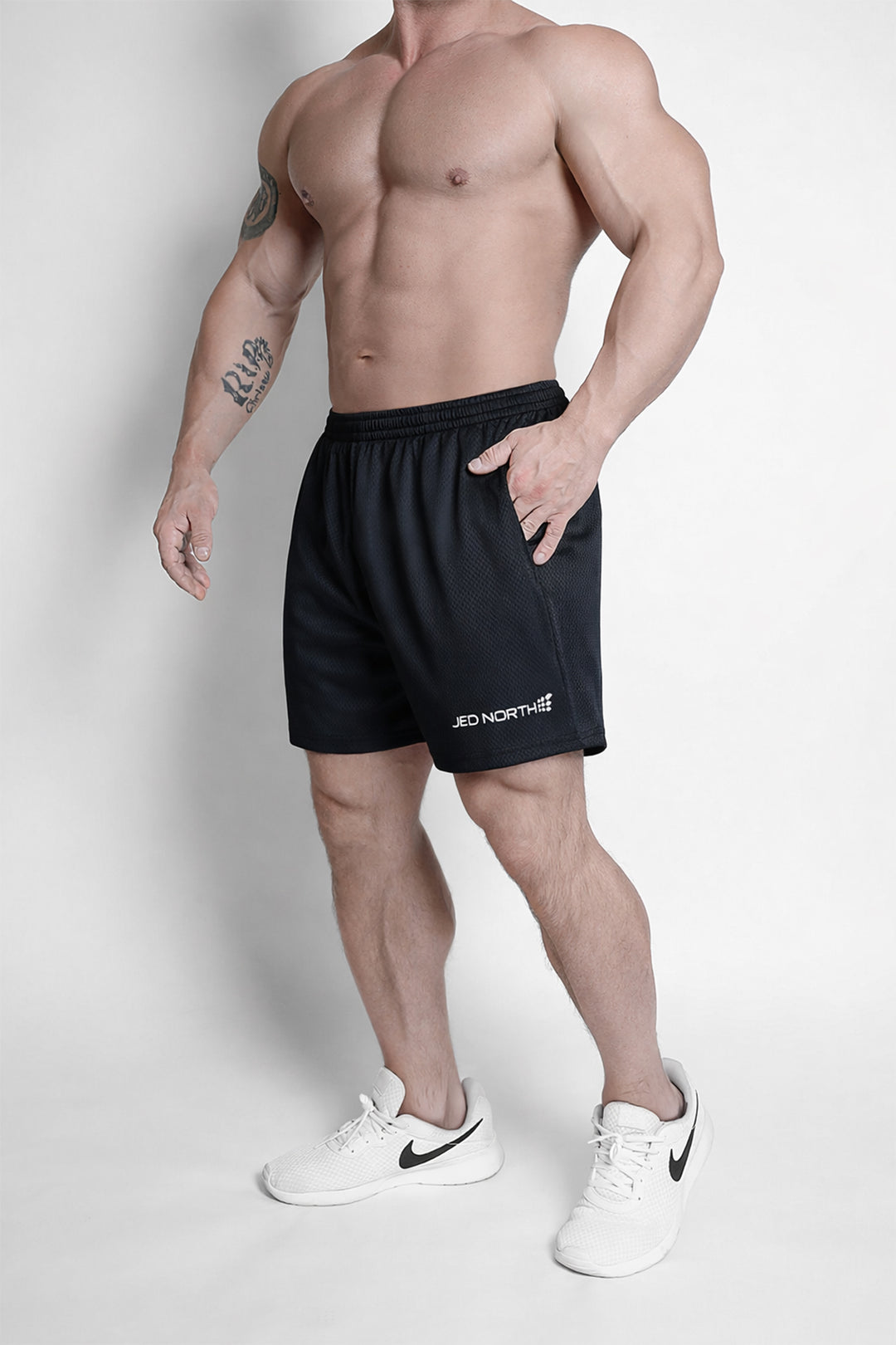 Athletic Mesh Shorts - Black