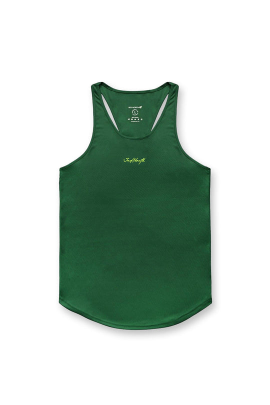 Fast-Dry Bodybuilding Workout Stringer - Green w/ Neon Logo