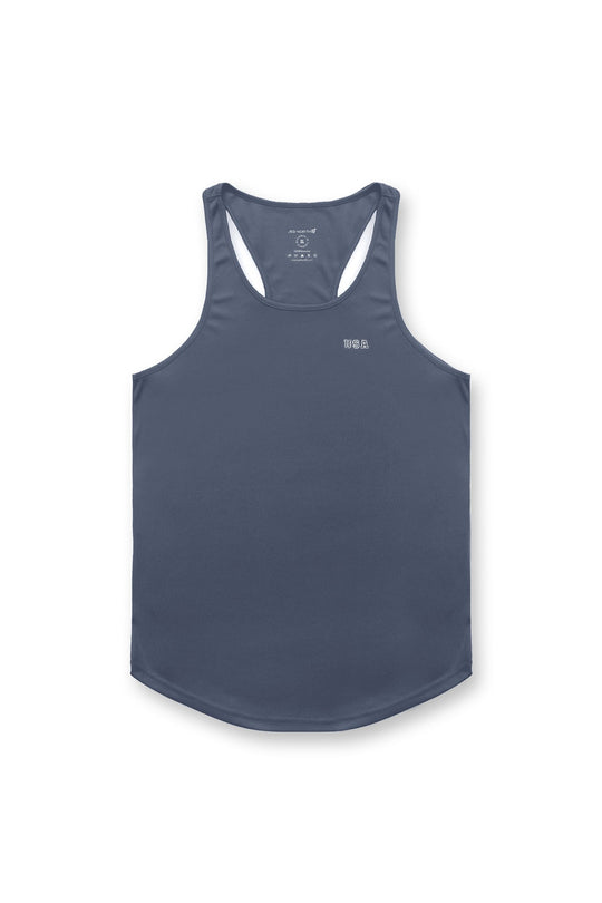 Fast-Dry Bodybuilding Workout Stringer - Gray USA Logo