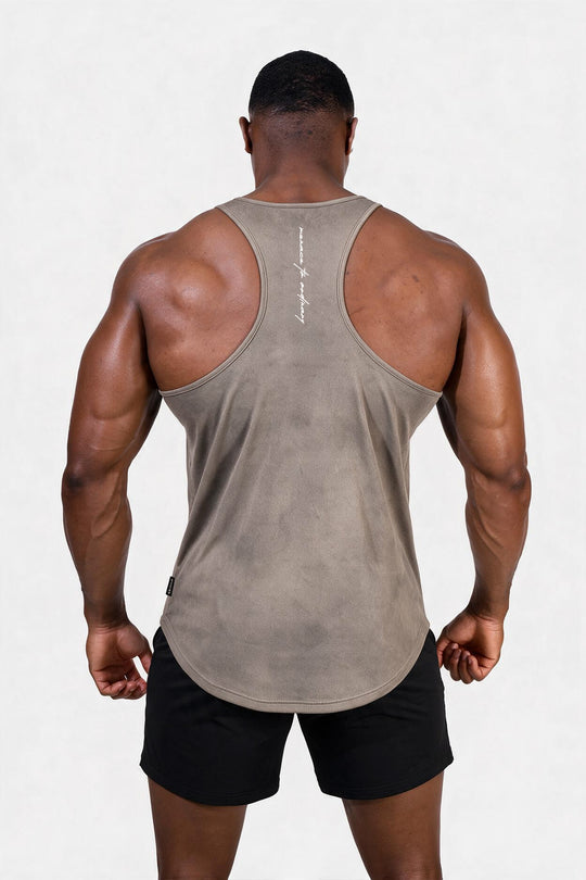 Fast-Dry Bodybuilding Workout Stringer - Dusted Khaki