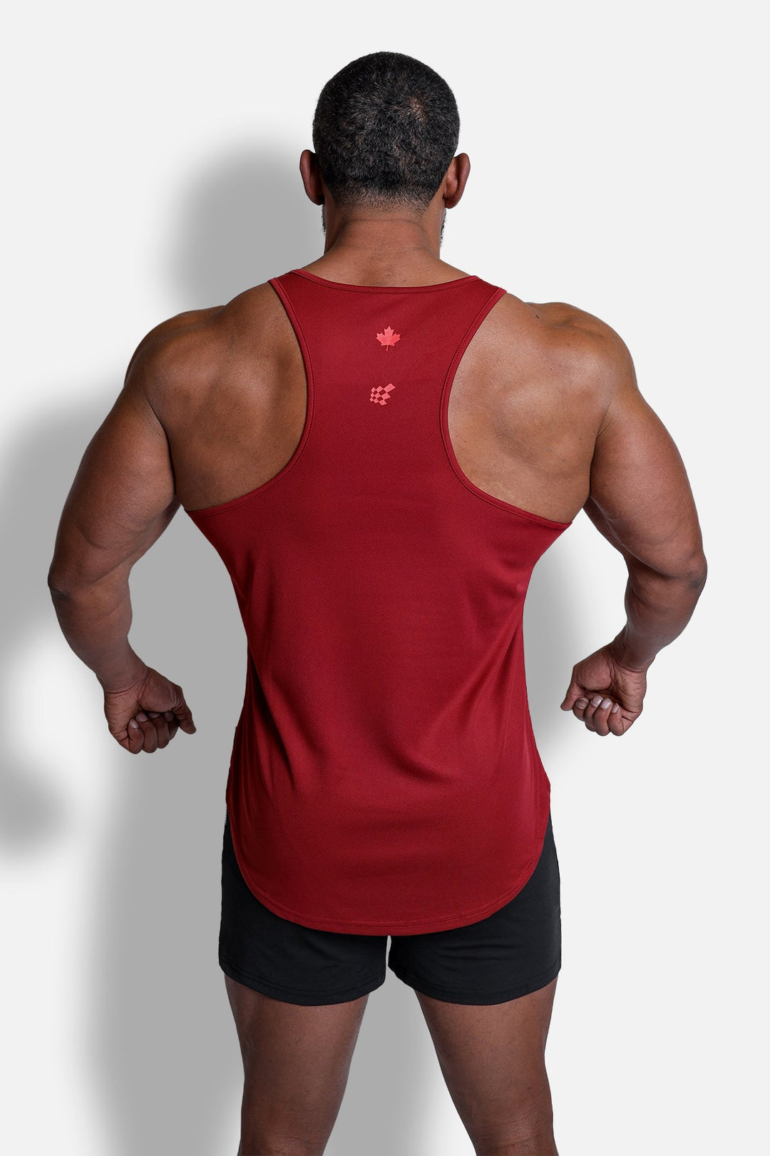 Fast-Dry Bodybuilding Workout Stringer - Maroon w/ Canada Logo