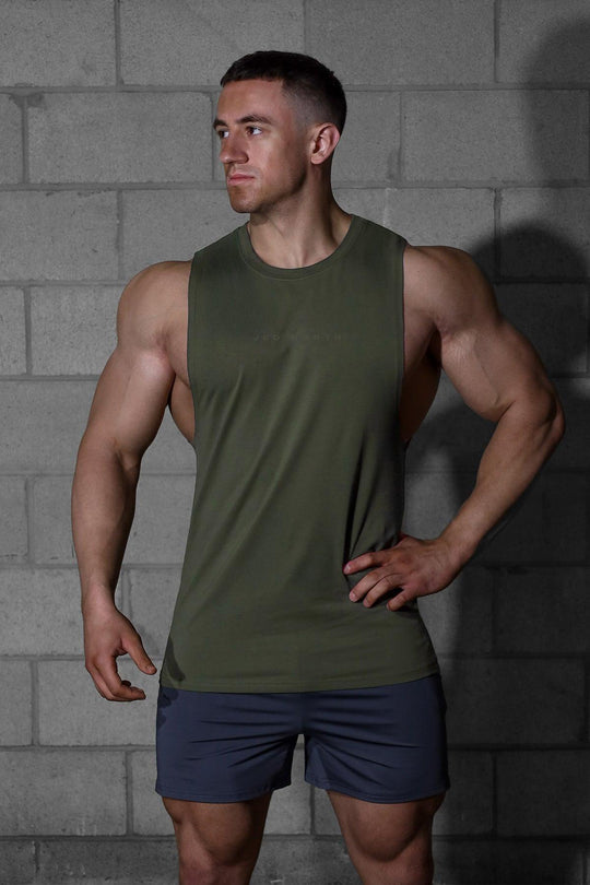 Apollo Men's Sleeveless Training Tee - Olive