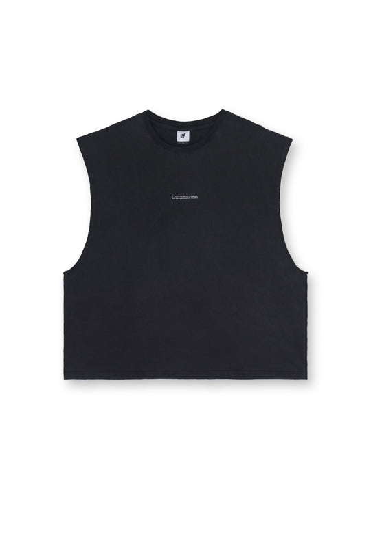 Box Cut Muscle Tee - Black
