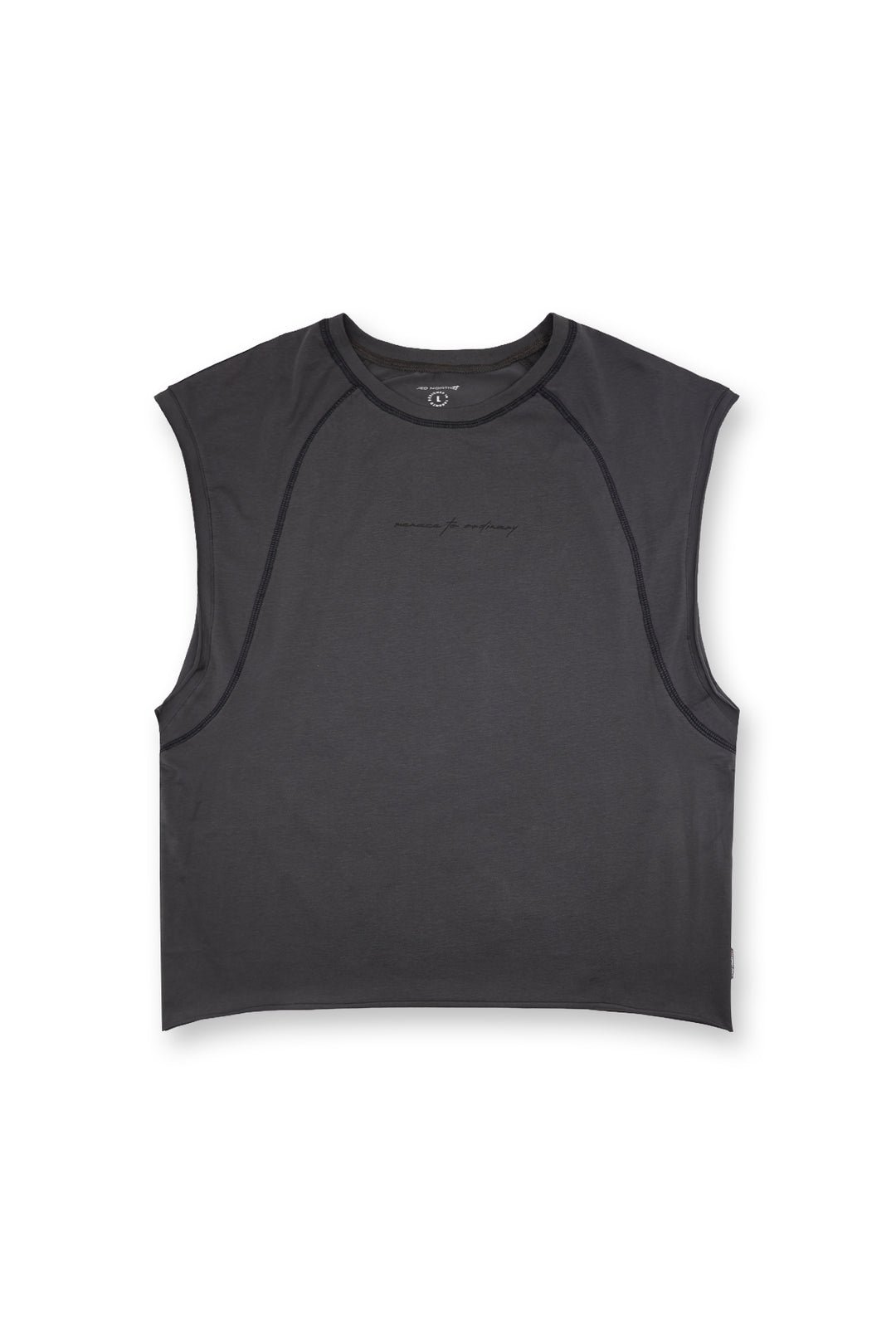 Raglan Sleeveless Tank Top - Dark Gray