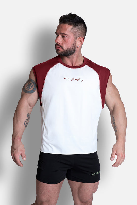 Raglan Sleeveless Tank Top - Brick Red