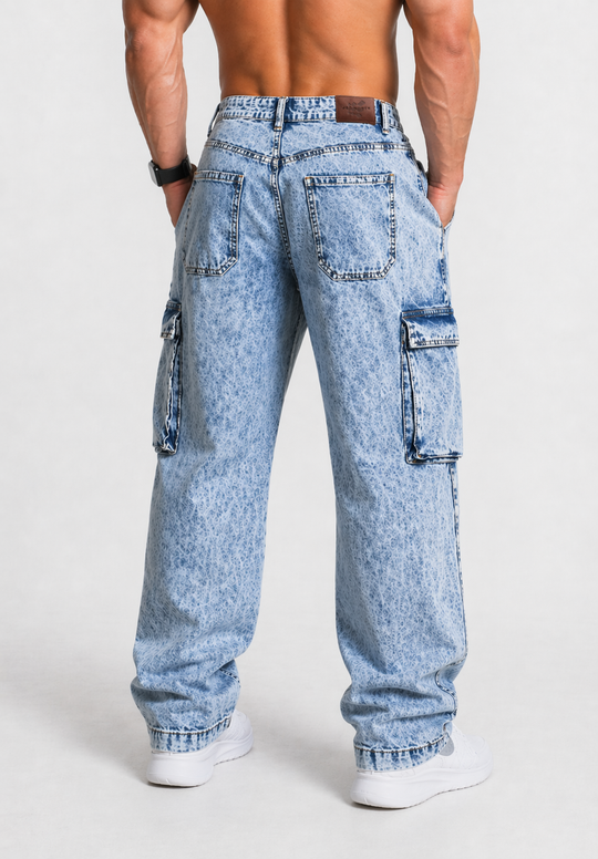 Men's Vintage Loose-Fit Jeans - Washed Navy