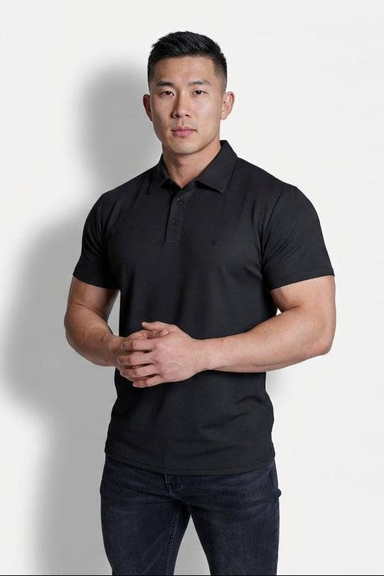 Fast-Dry Polo T-Shirt - Black