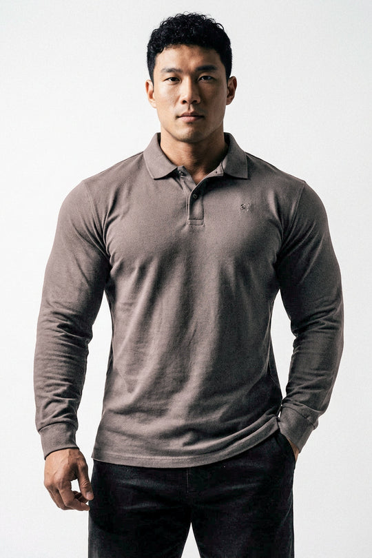 Polo Button-Up Longsleeve - Cool Olive