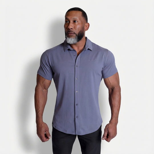 Flex Premium Stretch Button-Up Shirt - Storm Gray