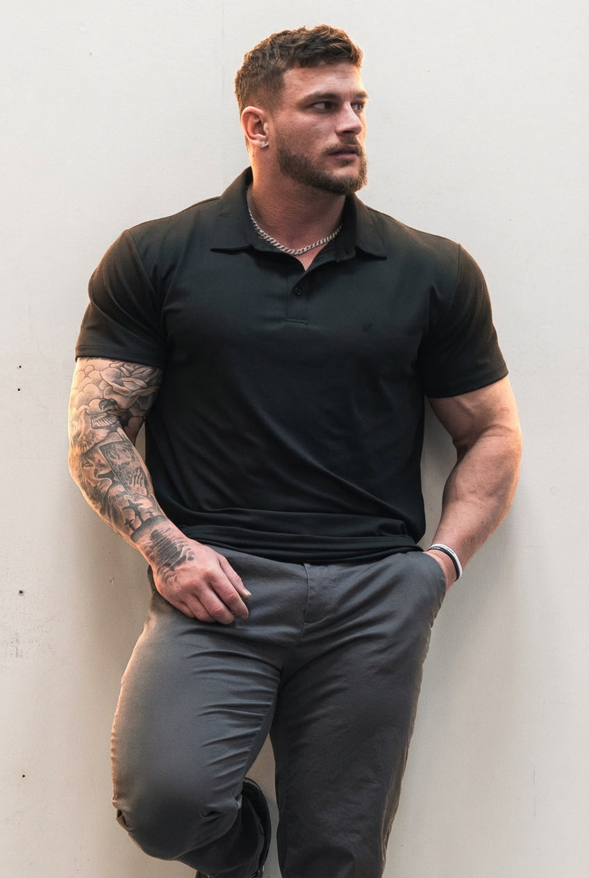 Fast-Dry Polo T-Shirt - Black