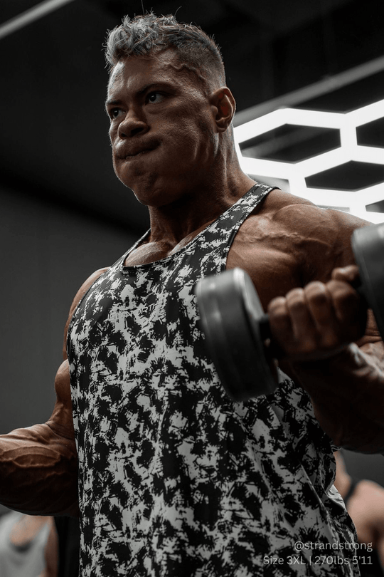 Graphic Muscle Stringer - B&W Paint Brush